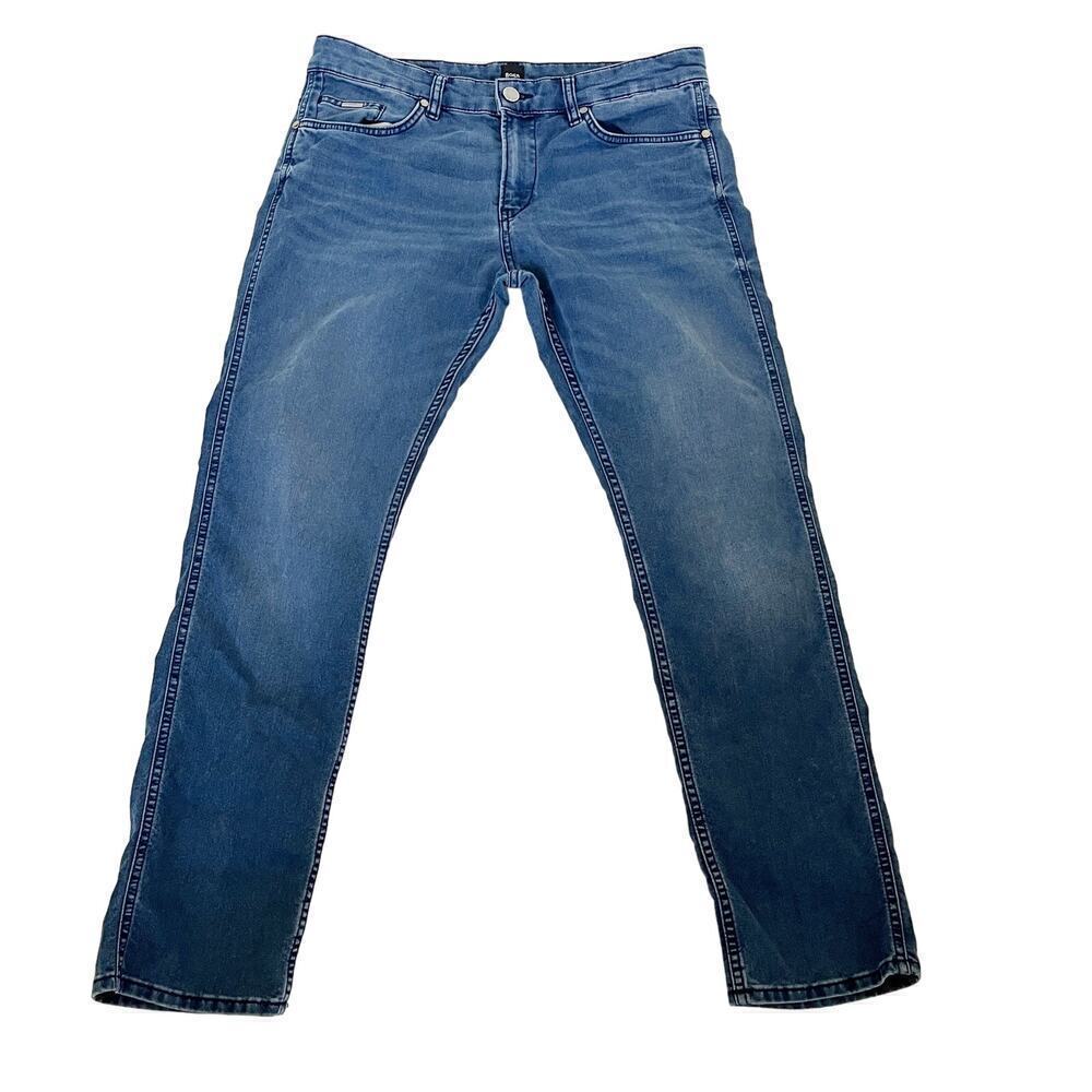 Hugo Boss Mens Jeans Size 33 Blue Candiani Stretch Lightweight Made In Italy